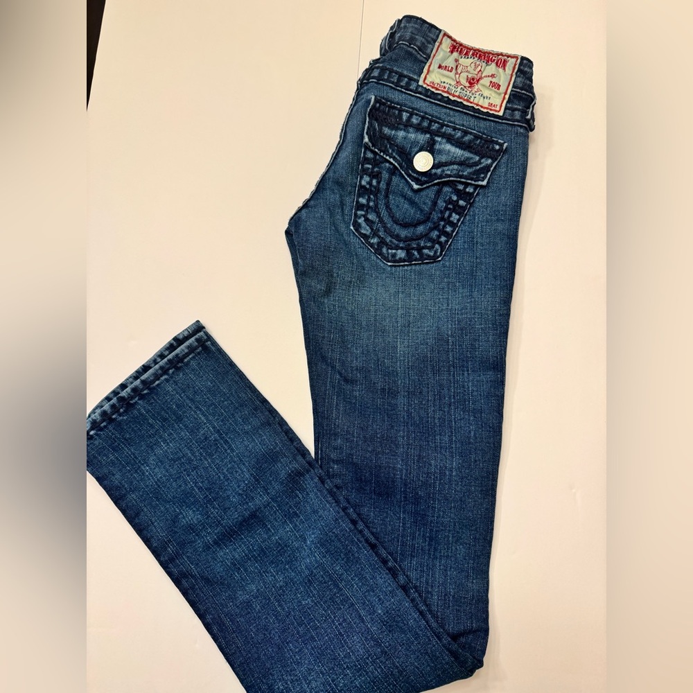Y2K Pre loved True Religion Dark Blue Billy Super T Jeans size 24